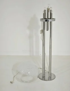 Moderne italienische Mid-Century Space Age Stehlampe aus Chrom & Muranoglas, 1970er