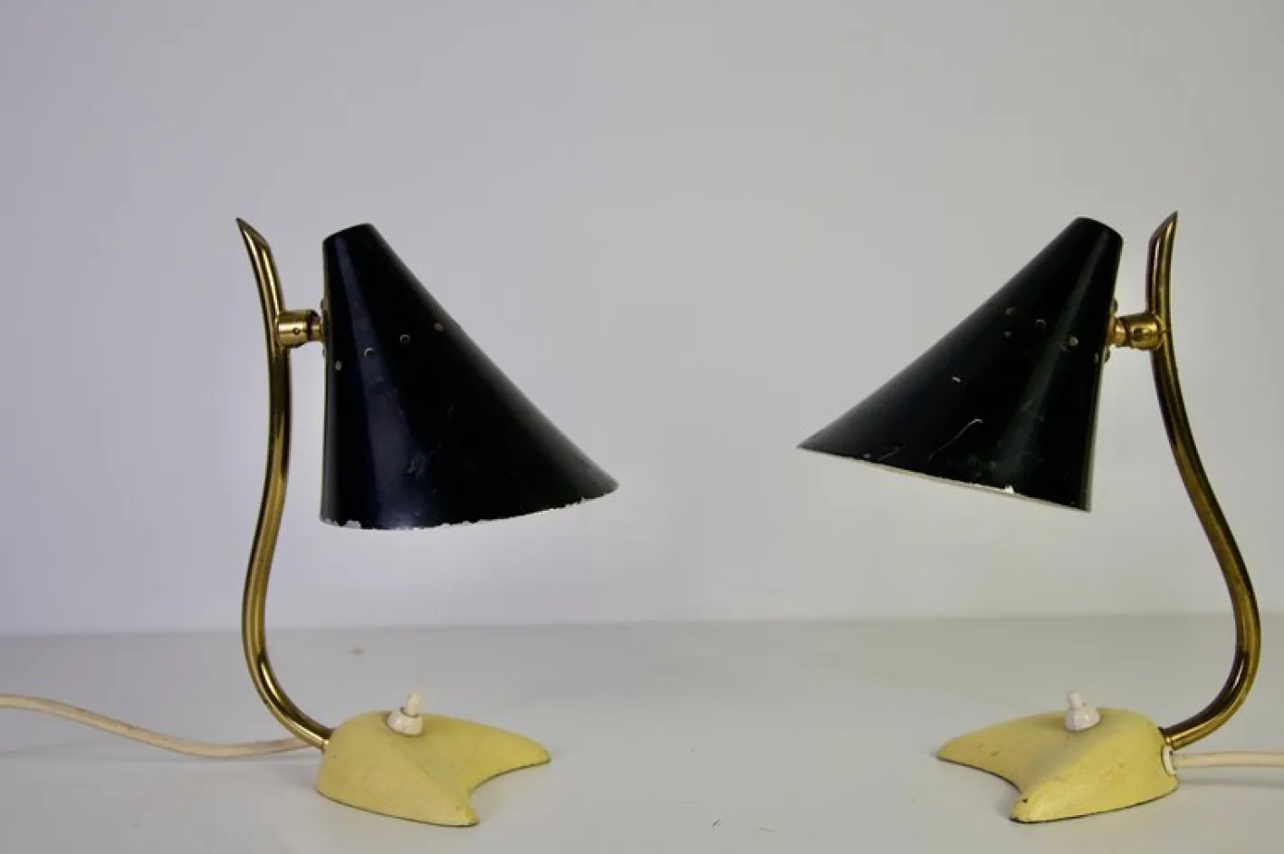 Moderne italienische Mid-Century Tischlampen aus Messing, 1960er, 2er Set