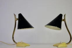 Moderne italienische Mid-Century Tischlampen aus Messing, 1960er, 2er Set