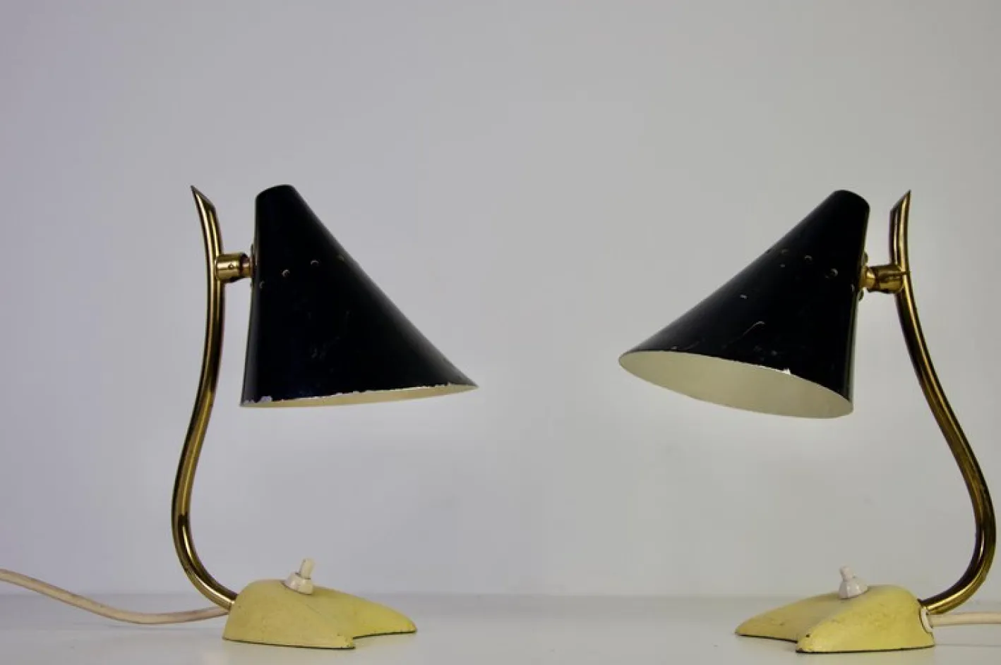 Moderne italienische Mid-Century Tischlampen aus Messing, 1960er, 2er Set