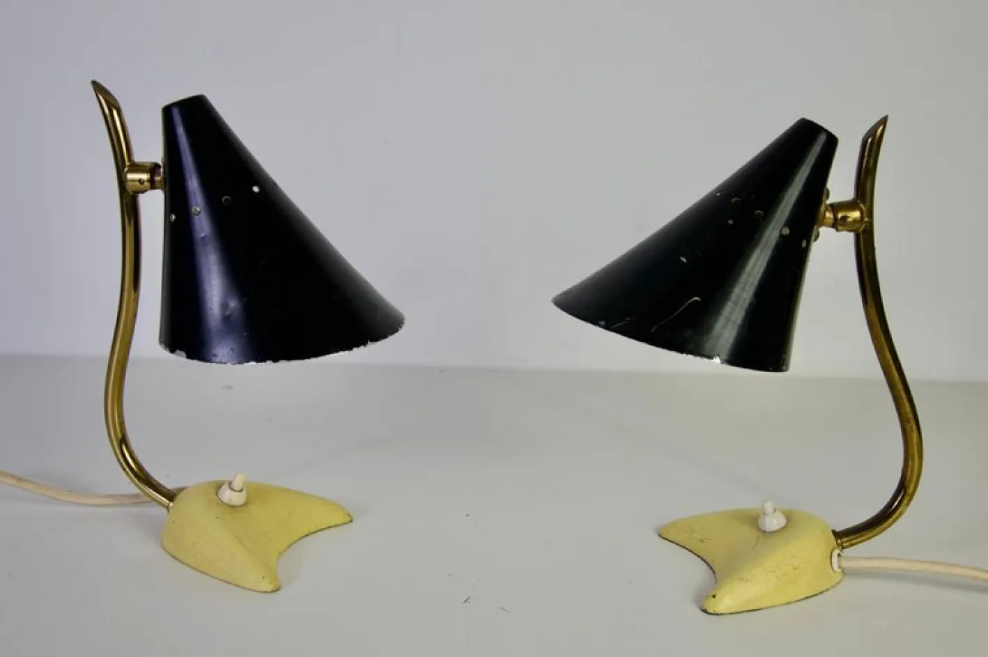 Moderne italienische Mid-Century Tischlampen aus Messing, 1960er, 2er Set