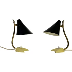 Moderne italienische Mid-Century Tischlampen aus Messing, 1960er, 2er Set