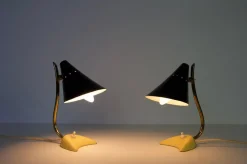 Moderne italienische Mid-Century Tischlampen aus Messing, 1960er, 2er Set