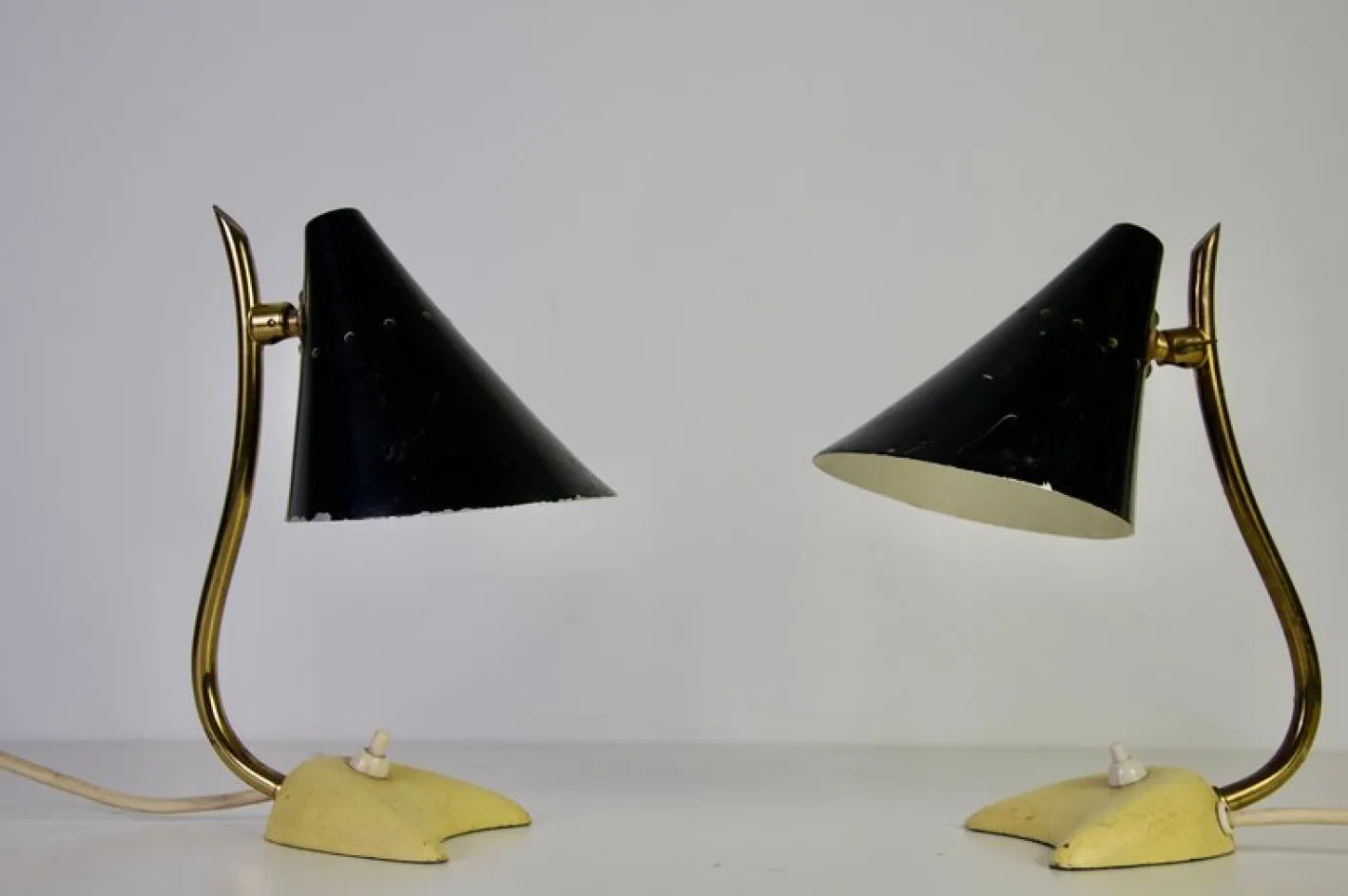 Moderne italienische Mid-Century Tischlampen aus Messing, 1960er, 2er Set