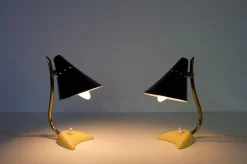 Moderne italienische Mid-Century Tischlampen aus Messing, 1960er, 2er Set