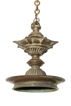 Moderne Öllampe aus Bronze aus Aceh, Indonesien, 20. Jh