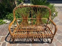 Moderne Midcentury Sofagarnitur aus Bambus Rattan, 1960er, 6