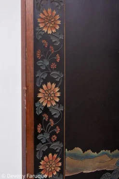 Moderner chinesischer Mid-Century Wandschirm mit Landschaft & Vögeln, 1940