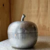 Moderner italienischer Mid-Century Eiskübel aus Aluminium in Apfel-Optik mit strukturiertem Stiel, 1960er