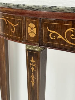 Moderner Italienischer Mid-Century Konsolentisch aus Grünem Marmor mit Messingfüßen, 1960er