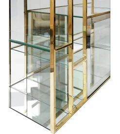 Moderner italienischer Mid-Century Konsolentisch aus Messing & Glas, 1970er