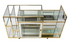Moderner italienischer Mid-Century Konsolentisch aus Messing & Glas, 1970er