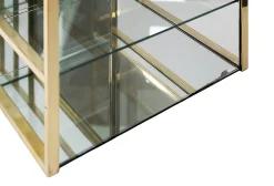 Moderner italienischer Mid-Century Konsolentisch aus Messing & Glas, 1970er