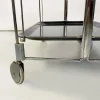 Moderner italienischer Mid-Century Servierwagen aus Metall & schwarzem Kunststoff, 1960er