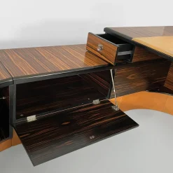 Moderner Italienischer Schreibtisch aus Stahl & Leder von Fabio Lenci, 1970er
