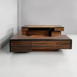 Moderner Italienischer Schreibtisch aus Stahl & Leder von Fabio Lenci, 1970er