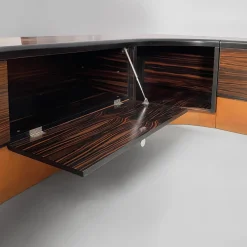Moderner Italienischer Schreibtisch aus Stahl & Leder von Fabio Lenci, 1970er