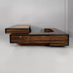 Moderner Italienischer Schreibtisch aus Stahl & Leder von Fabio Lenci, 1970er