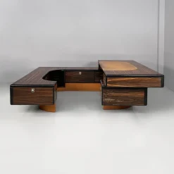 Moderner Italienischer Schreibtisch aus Stahl & Leder von Fabio Lenci, 1970er