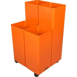 Moderner italienischer Zeichenrollenhalter aus orangem Metallblech von Neolt, 1980er