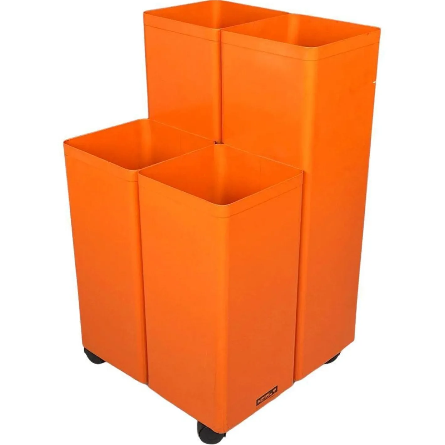 Moderner italienischer Zeichenrollenhalter aus orangem Metallblech von Neolt, 1980er