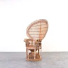 Moderner Mid-Century Peacock Emmanuelle Stuhl aus Korbgeflecht von Kok Maison, 1970er