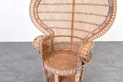 Moderner Mid-Century Peacock Emmanuelle Stuhl aus Korbgeflecht von Kok Maison, 1970er