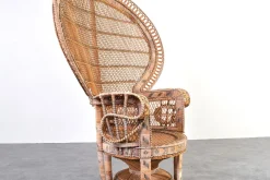 Moderner Mid-Century Peacock Emmanuelle Stuhl aus Korbgeflecht von Kok Maison, 1970er