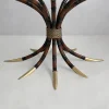 Moderner ovaler italienischer Tisch aus Bambus, Messing & Glas, 1980er
