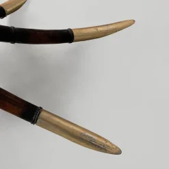 Moderner ovaler italienischer Tisch aus Bambus, Messing & Glas, 1980er