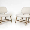 Moderne schwedische Sessel mit elfenbeinfarbenem Bouclé-Bezug von Alf Svensson, 1950, 2er Set