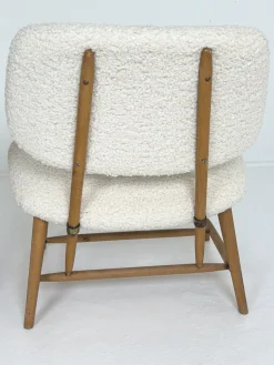 Moderne schwedische Sessel mit elfenbeinfarbenem Bouclé-Bezug von Alf Svensson, 1950, 2er Set