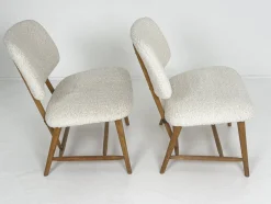 Moderne schwedische Sessel mit elfenbeinfarbenem Bouclé-Bezug von Alf Svensson, 1950, 2er Set