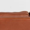 Modernes dänisches Drei-Sitzer Sofa mit patiniertem cognacfarbenem Leder von Stouby, 1980er