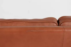 Modernes dänisches Drei-Sitzer Sofa mit patiniertem cognacfarbenem Leder von Stouby, 1980er