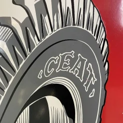 Modernes italienisches Mid-Century Ceat Werbeschild, 1950er