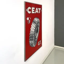 Modernes italienisches Mid-Century Ceat Werbeschild, 1950er