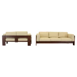 Modernes Mid-Century Bastiano 3-Sitzer Sofa aus Nussholz & Bouclé von Afra & Tobia Scarpa für Gavina, Italien, 1966
