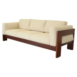 Modernes Mid-Century Bastiano 3-Sitzer Sofa aus Nussholz & Bouclé von Afra & Tobia Scarpa für Gavina, Italien, 1966