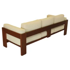 Modernes Mid-Century Bastiano 3-Sitzer Sofa aus Nussholz & Bouclé von Afra & Tobia Scarpa für Gavina, Italien, 1966