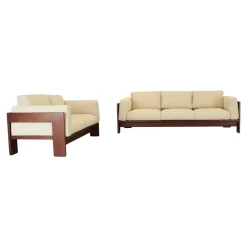 Modernes Mid-Century Bastiano 3-Sitzer Sofa aus Nussholz & Bouclé von Afra & Tobia Scarpa für Gavina, Italien, 1966