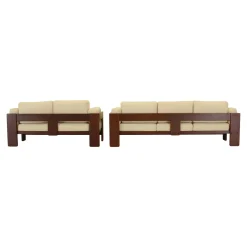 Modernes Mid-Century Bastiano 3-Sitzer Sofa aus Nussholz & Bouclé von Afra & Tobia Scarpa für Gavina, Italien, 1966