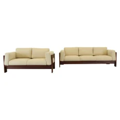 Modernes Mid-Century Bastiano 3-Sitzer Sofa aus Nussholz & Bouclé von Afra & Tobia Scarpa für Gavina, Italien, 1966
