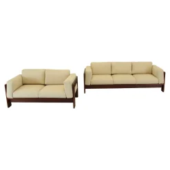 Modernes Mid-Century Bastiano 3-Sitzer Sofa aus Nussholz & Bouclé von Afra & Tobia Scarpa für Gavina, Italien, 1966