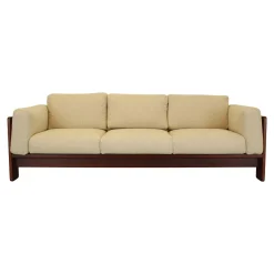 Modernes Mid-Century Bastiano 3-Sitzer Sofa aus Nussholz & Bouclé von Afra & Tobia Scarpa für Gavina, Italien, 1966