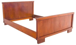 Modernes portugiesisches Mid-Century Holz Bettgestell, 1950