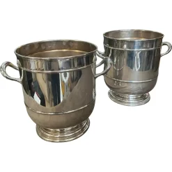 Moderne versilberte Weinkühler von Santandrea, 1970er, 2er Set