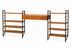 Modularer Ladderax Teak Schreibtisch und Regal von Staples, England, 1960er