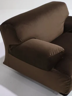 Modulares Fianda Sofa & Sessel aus Braunem Samt von Vico Magistretti für Cassina, 1970er, 4er Set