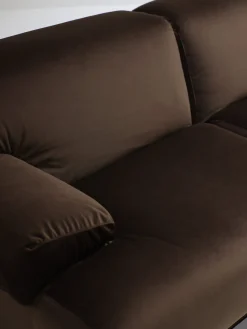 Modulares Fianda Sofa & Sessel aus Braunem Samt von Vico Magistretti für Cassina, 1970er, 4er Set